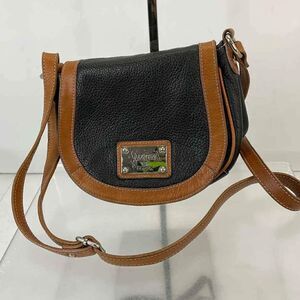 Valentina Italy Designer Black Brown Leather Flap Crossbody Bag Purse Handbag